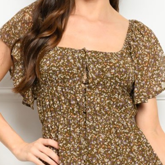 Girly & Flirty Brown Floral Dress - Picture 6 of 6